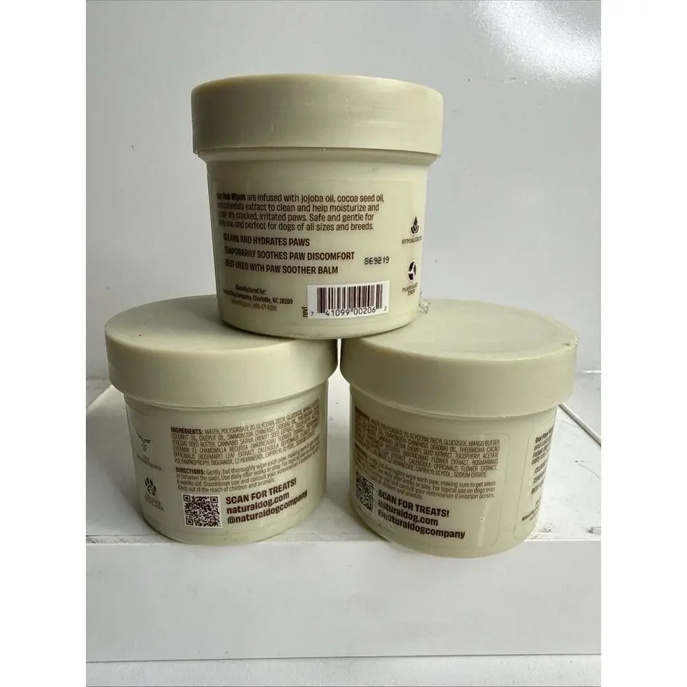 Natural Dog Company Natural Dog Paw Wipes - 50 Ct - 3 Pack
